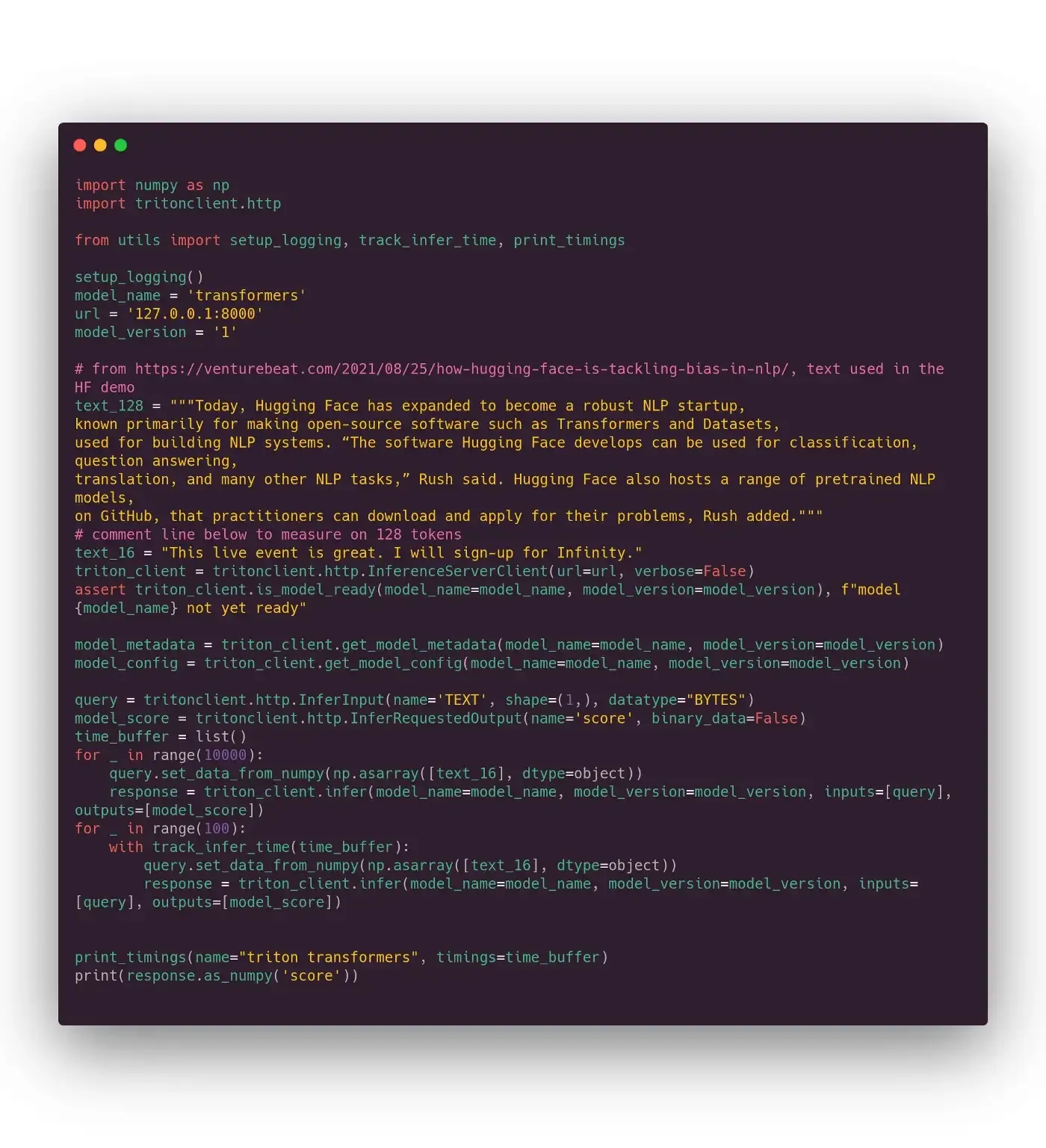 Better tooling is provided with tritonclient